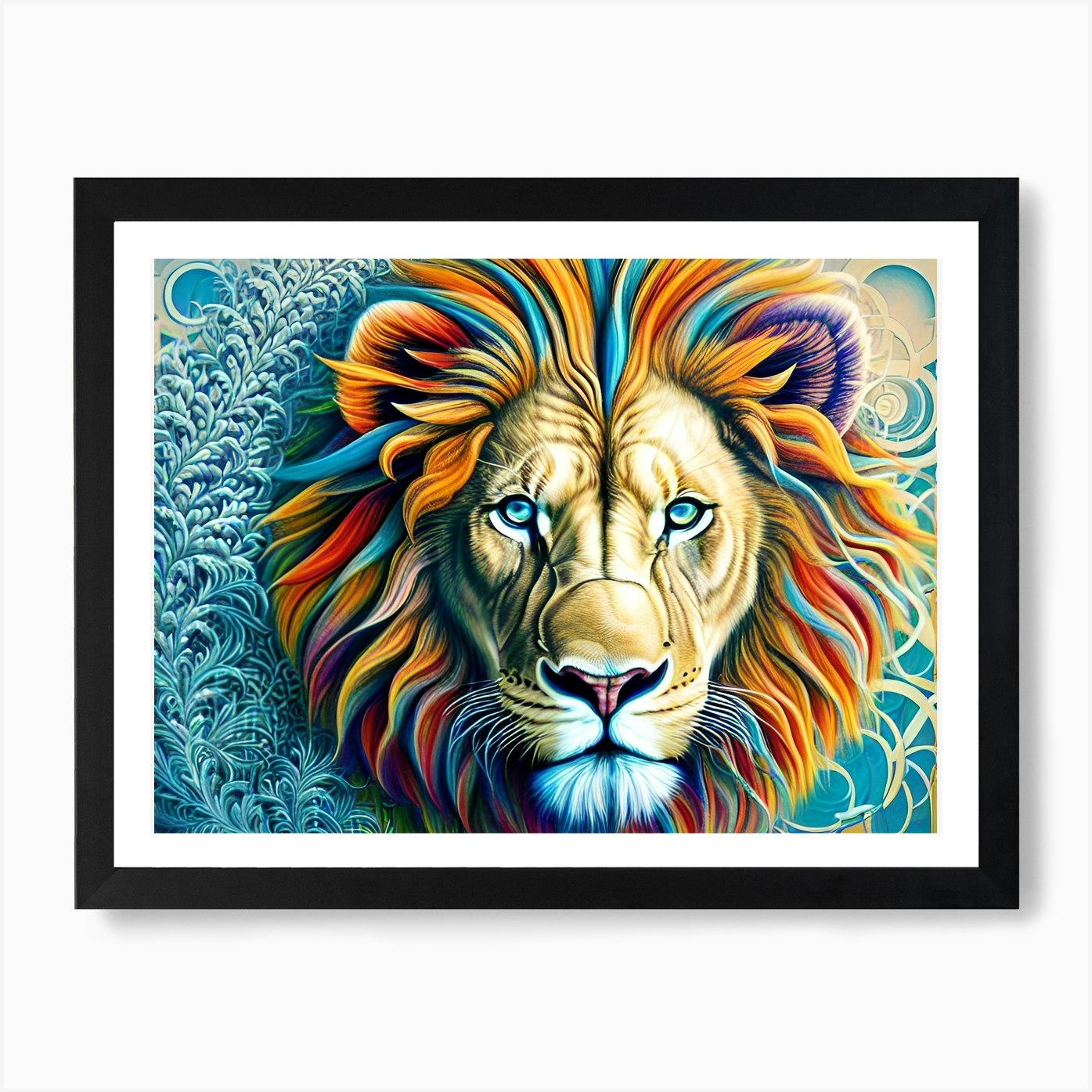Lion Painting 113 Art Print Framed Wall Art Poster Canvas Print Picture