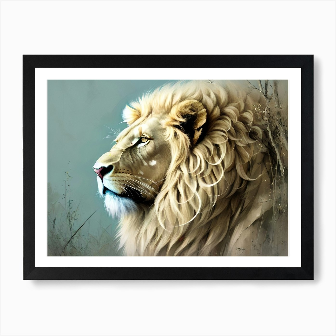 Lion Portrait 33 Art Print Framed Wall Art Poster Canvas Print Picture