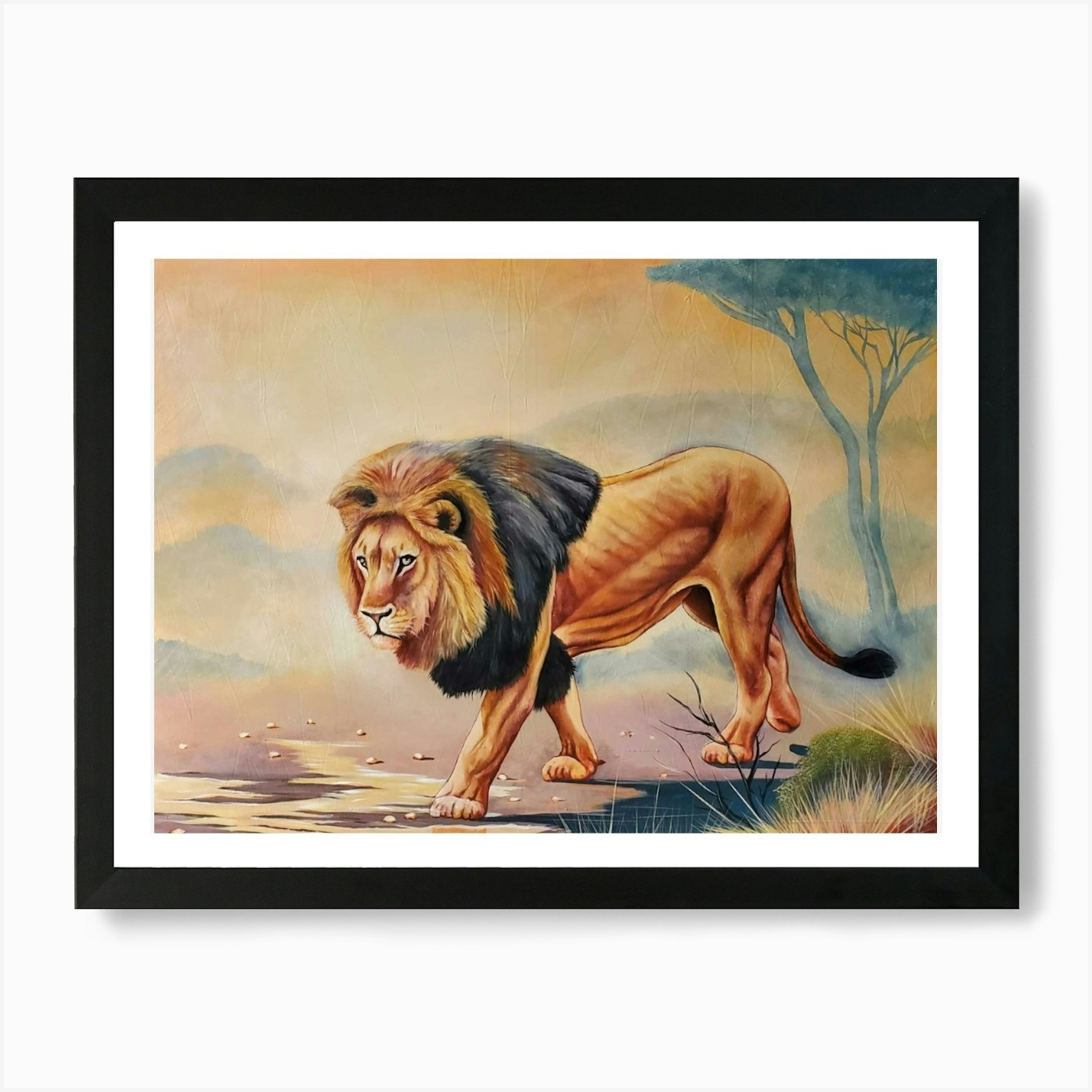 Lion Painting Art Print Framed Wall Art Poster Canvas Print Picture