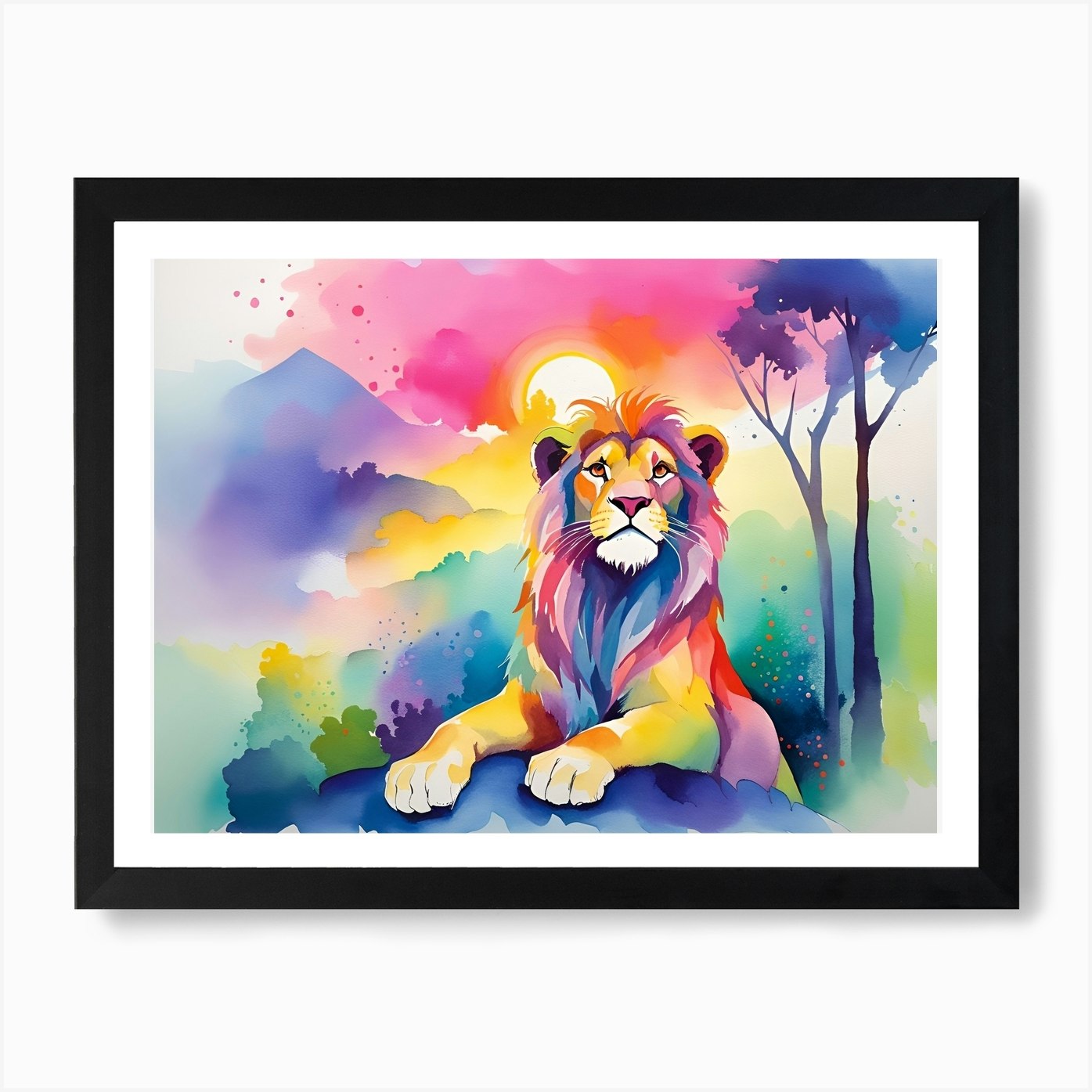 Lion Painting 40 Art Print Framed Wall Art Poster Canvas Print Picture