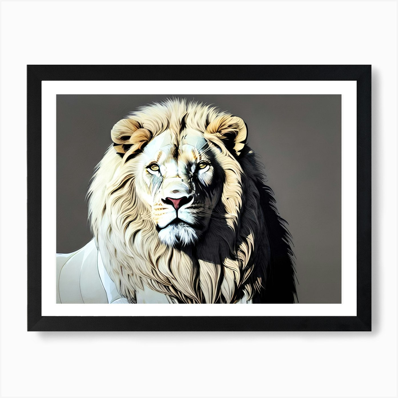 White Lion 20 Art Print Framed Wall Art Poster Canvas Print Picture