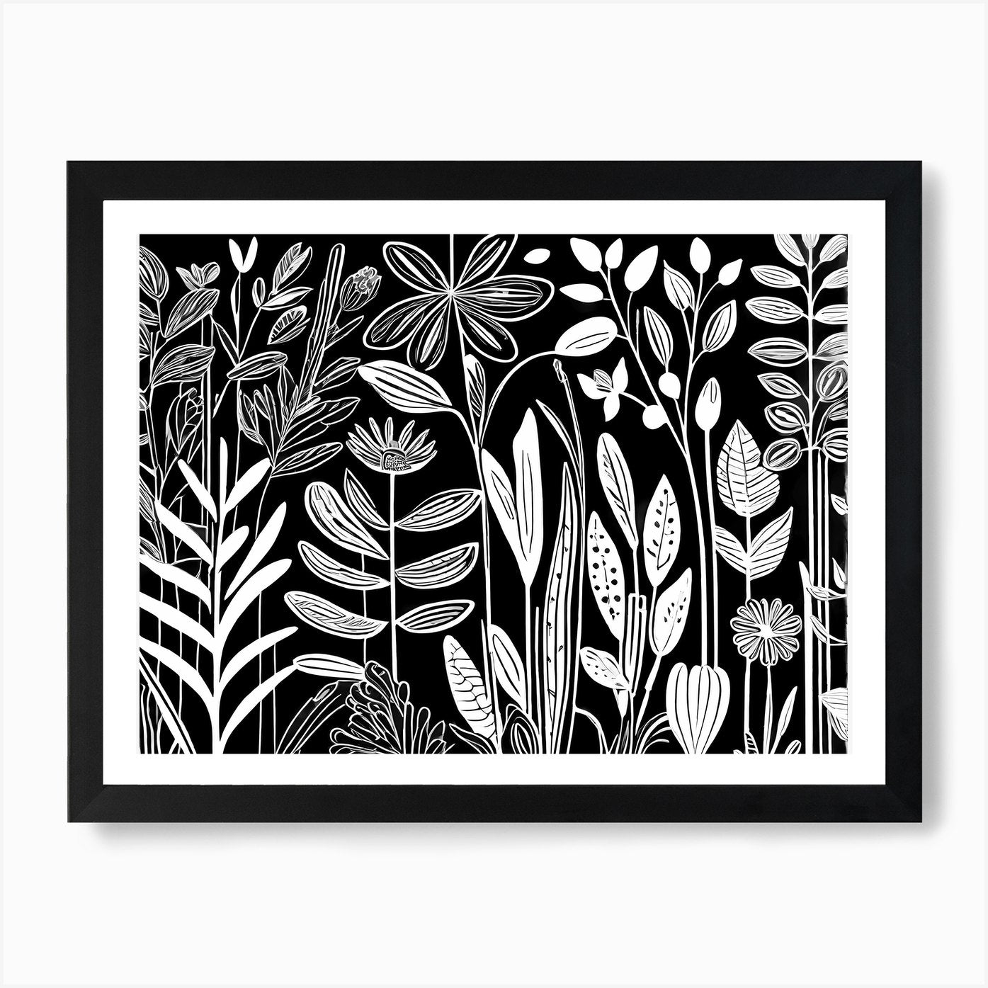 Lion cut inspired Black and white G Framed Wall Art Poster Canvas Print Picture