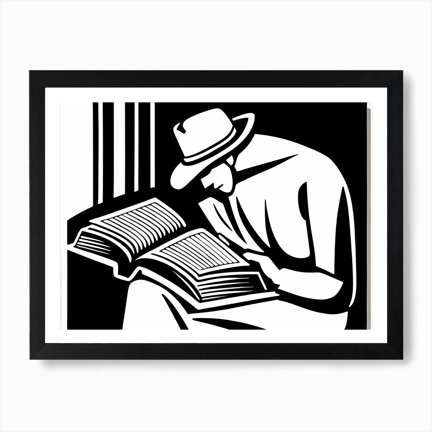 Lion cut inspired Black and white S Framed Wall Art Poster Canvas Print Picture