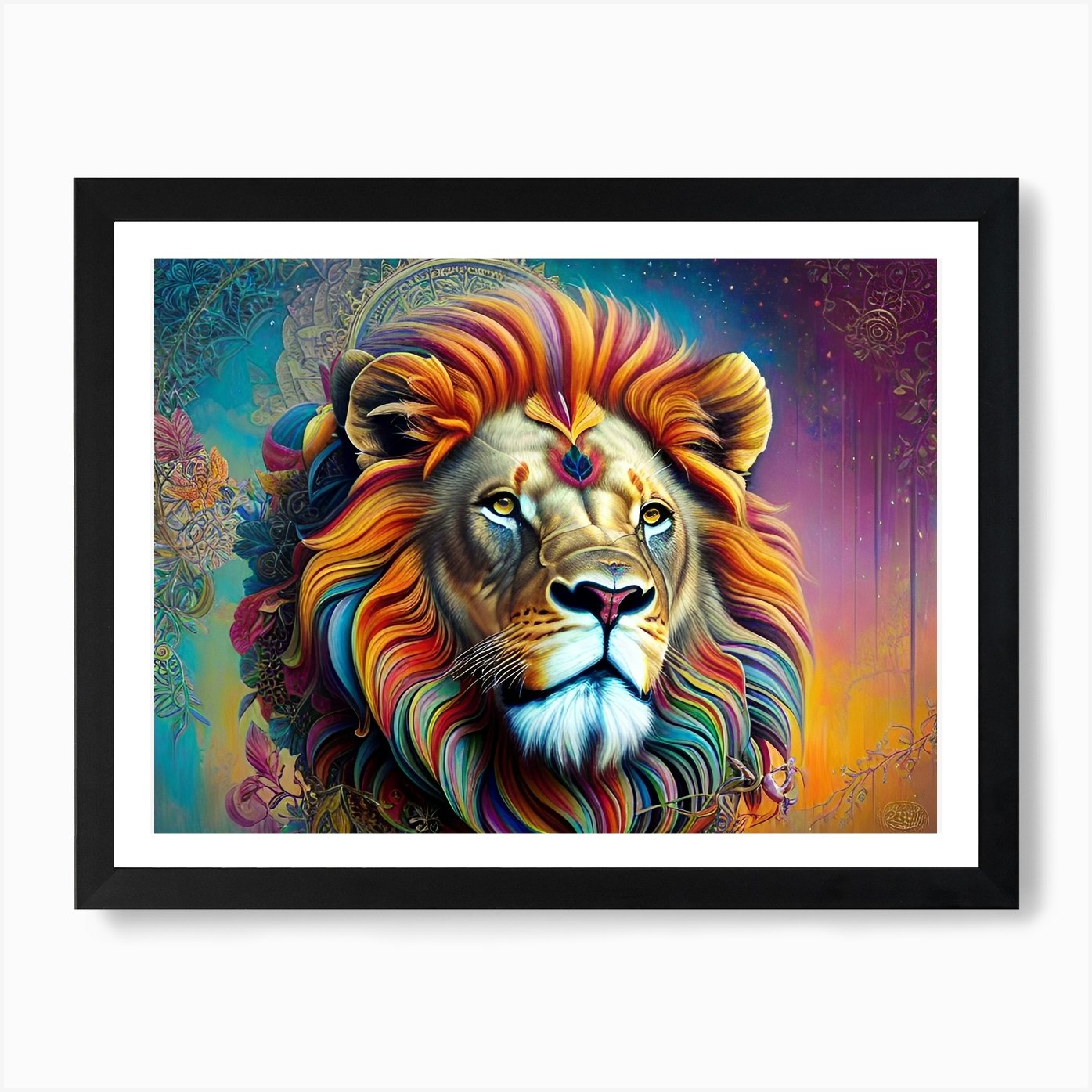Lion Painting 69 Art Print Framed Wall Art Poster Canvas Print Picture