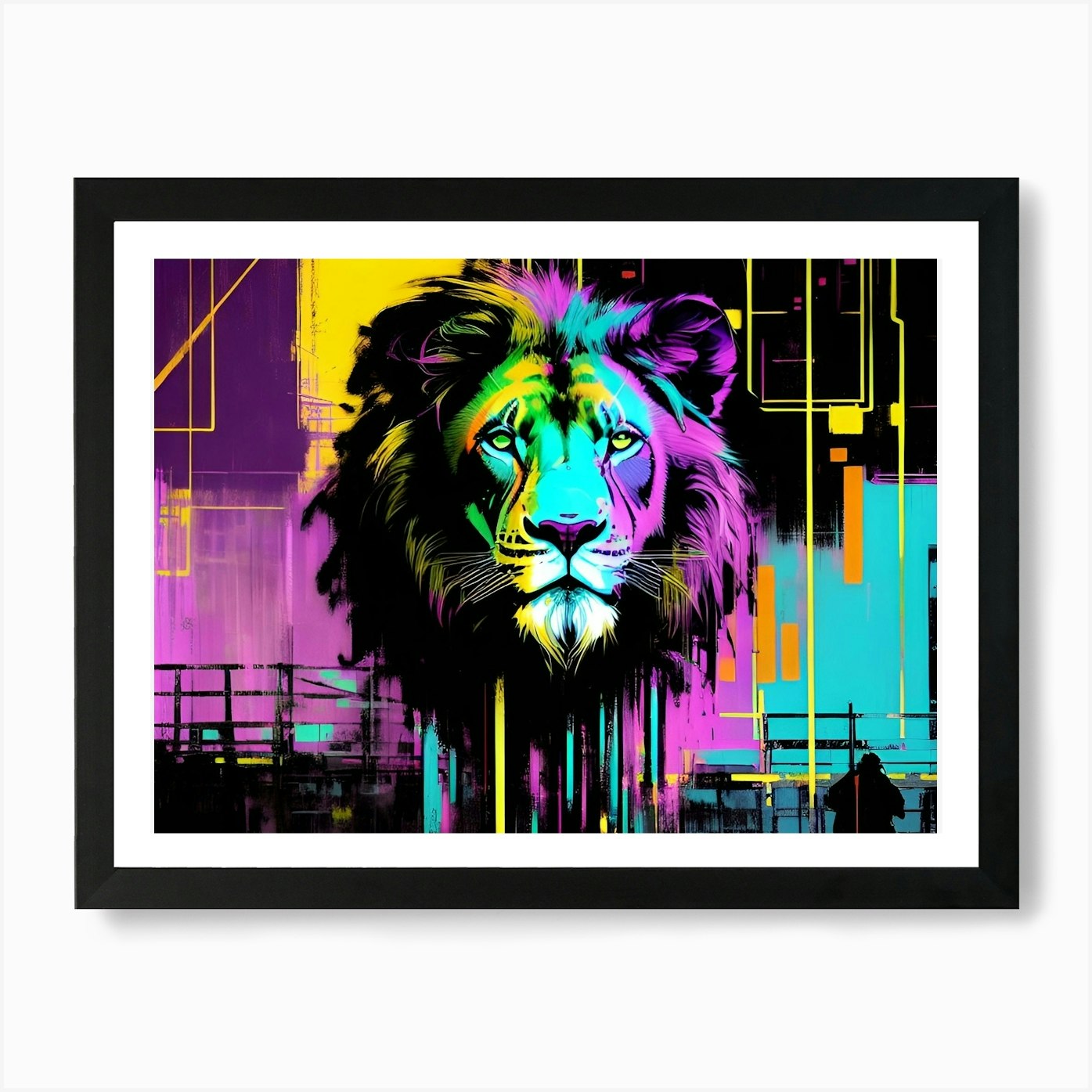 Lion In The City 10 Art Print Framed Wall Art Poster Canvas Print Picture