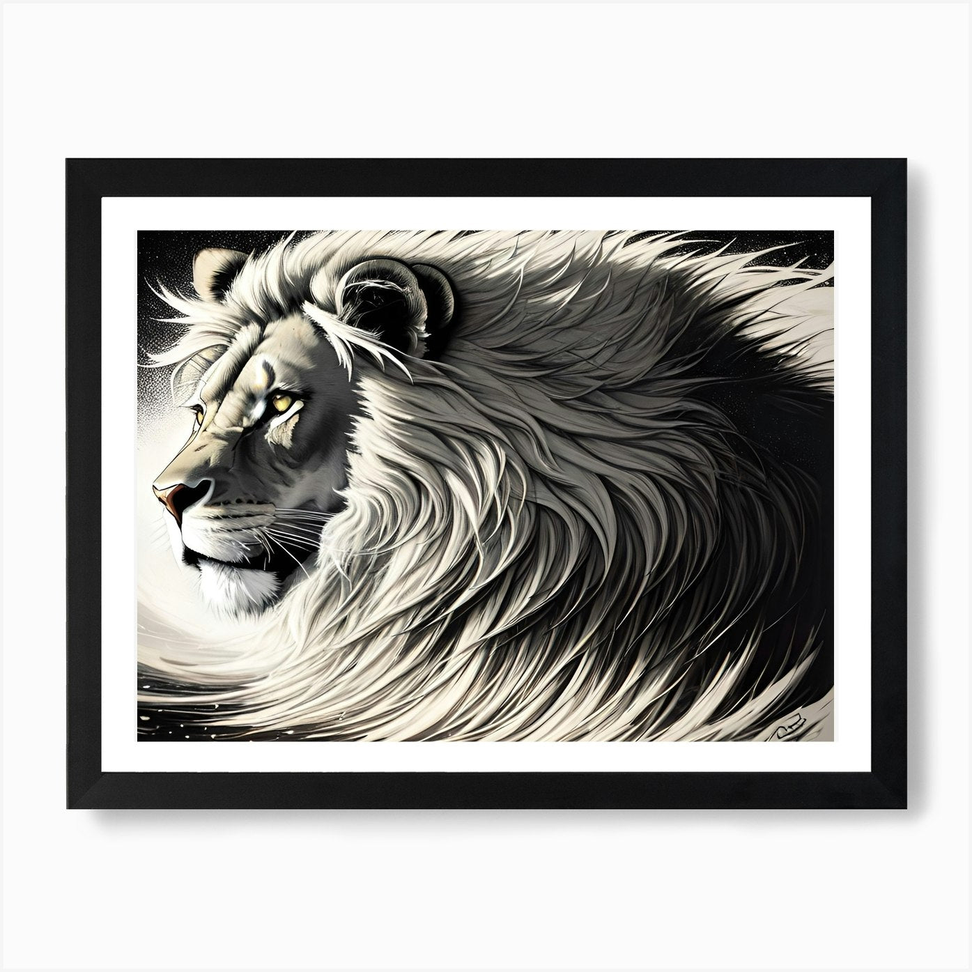 Lion Painting 56 Art Print Framed Wall Art Poster Canvas Print Picture