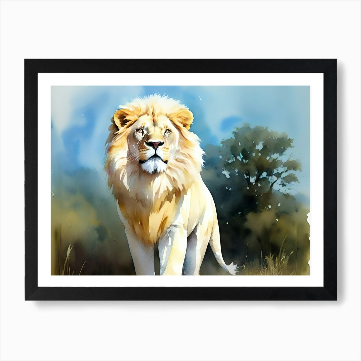 Lion Painting 107 Art Print Framed Wall Art Poster Canvas Print Picture