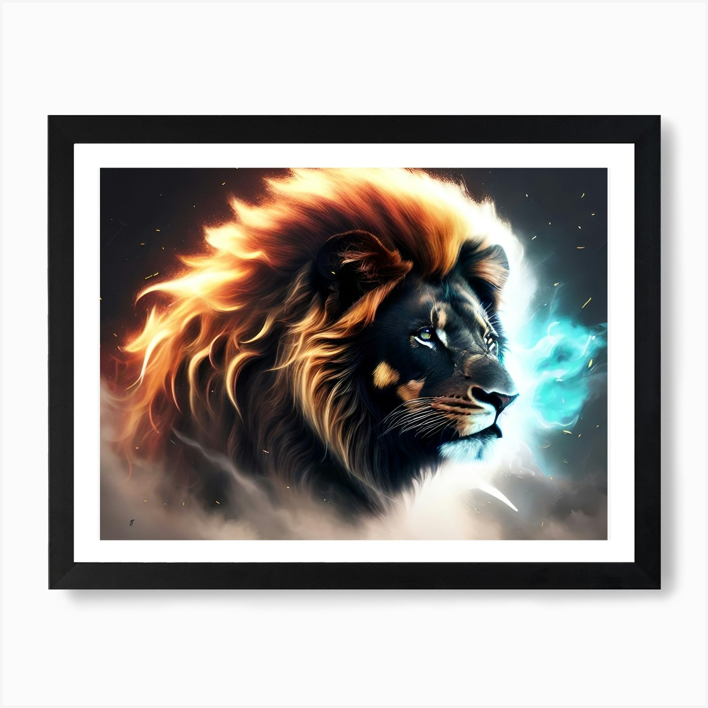 Lion In The Sky 1 Art Print Framed Wall Art Poster Canvas Print Picture