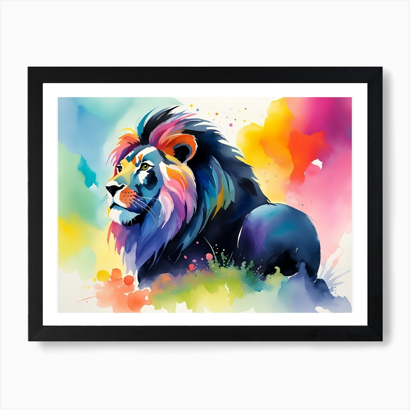 Lion Painting 26 Art Print Framed Wall Art Poster Canvas Print Picture