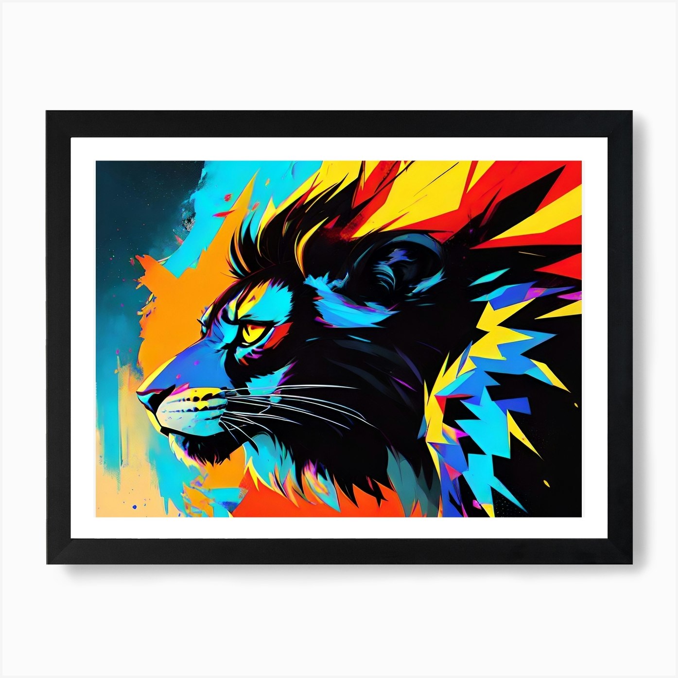 Colorful Lion 7 Art Print Framed Wall Art Poster Canvas Print Picture
