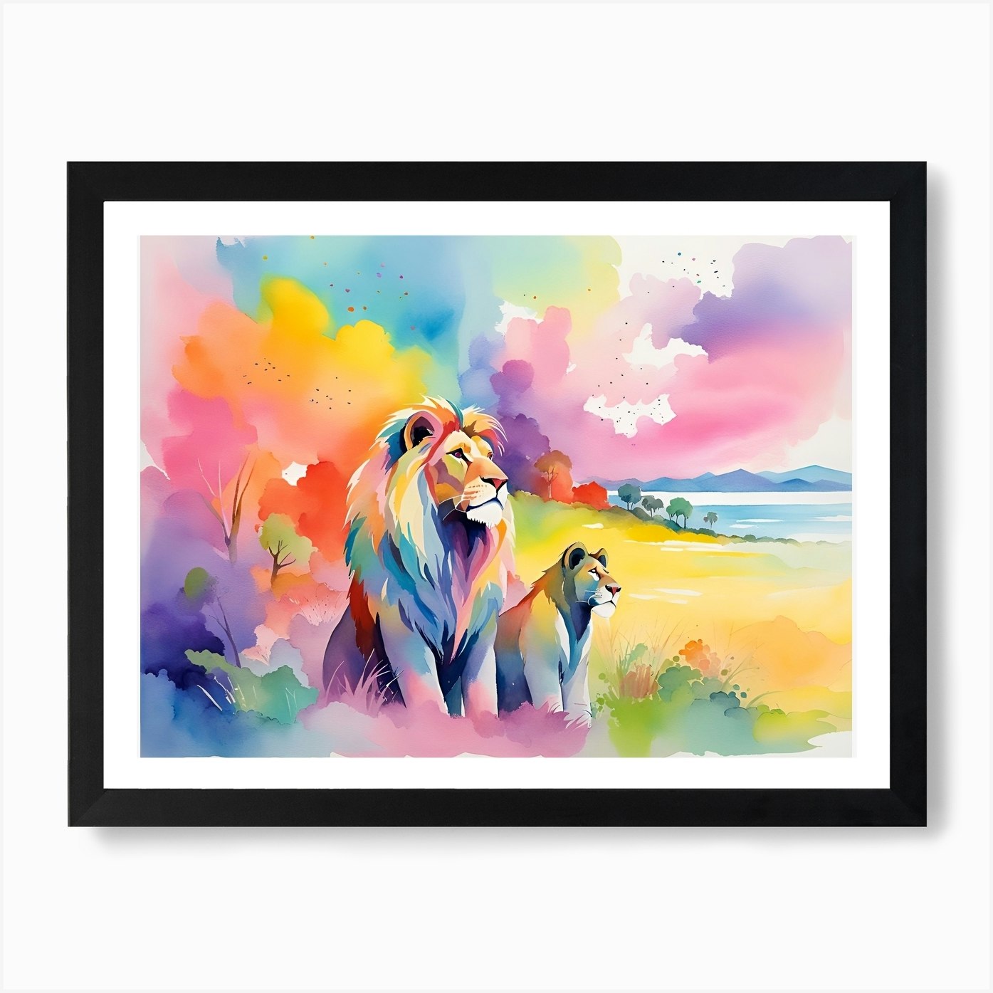 Lion Painting 31 Art Print Framed Wall Art Poster Canvas Print Picture
