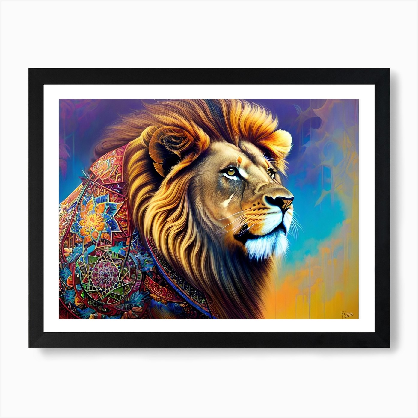 Lion Painting 64 Art Print Framed Wall Art Poster Canvas Print Picture
