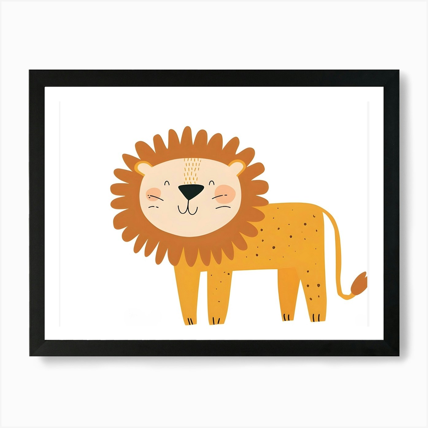 Cute Lion Art Print Framed Wall Art Poster Canvas Print Picture
