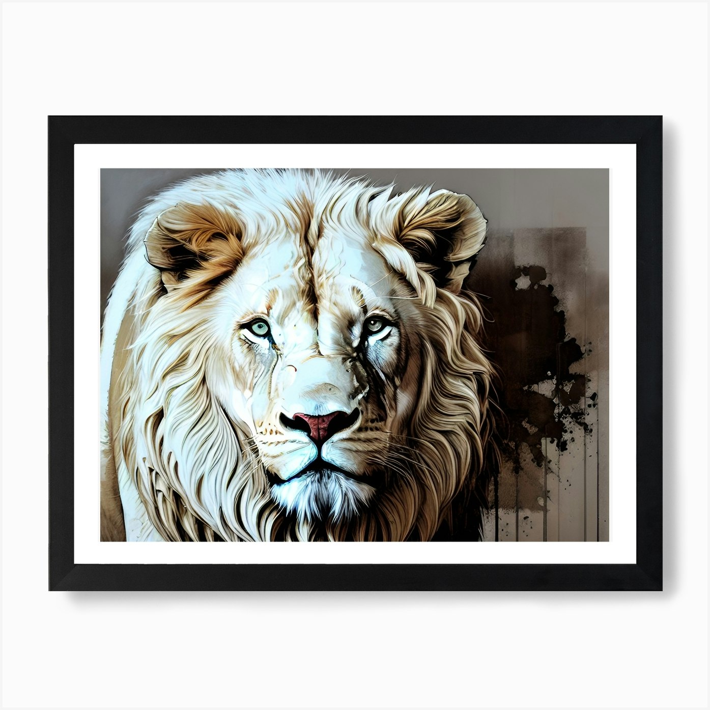 White Lion 26 Art Print Framed Wall Art Poster Canvas Print Picture