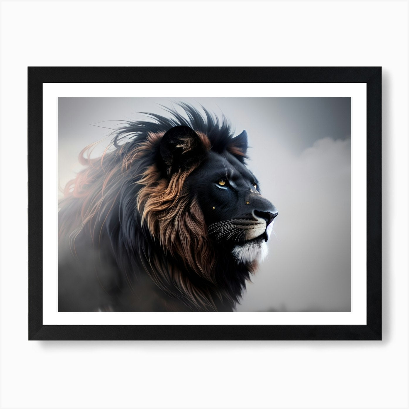 Lion dark 2 Art Print Framed Wall Art Poster Canvas Print Picture