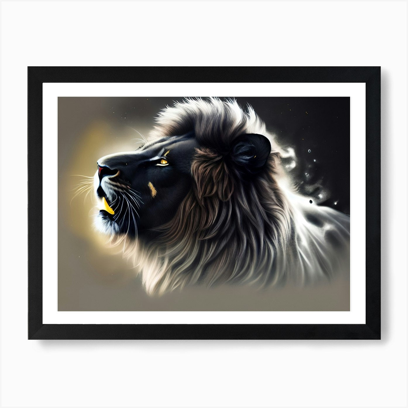 Lion Head 8 Art Print Framed Wall Art Poster Canvas Print Picture