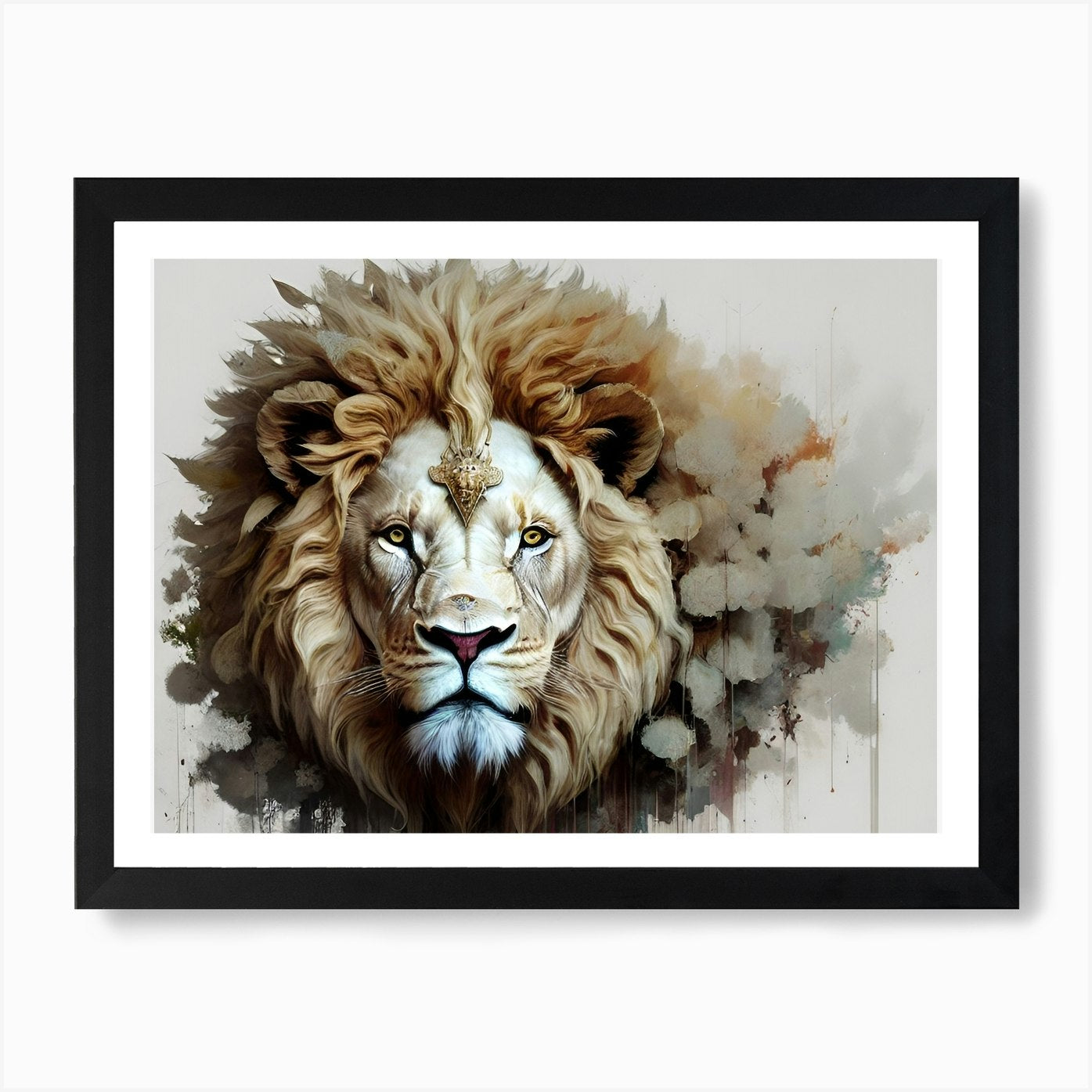Lion Head Painting 2 Art Print Framed Wall Art Poster Canvas Print Picture