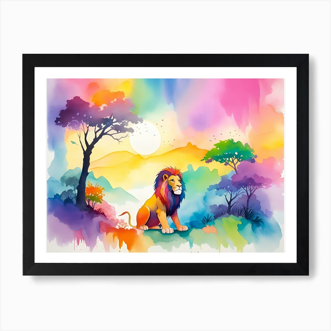Lion Painting 39 Art Print Framed Wall Art Poster Canvas Print Picture