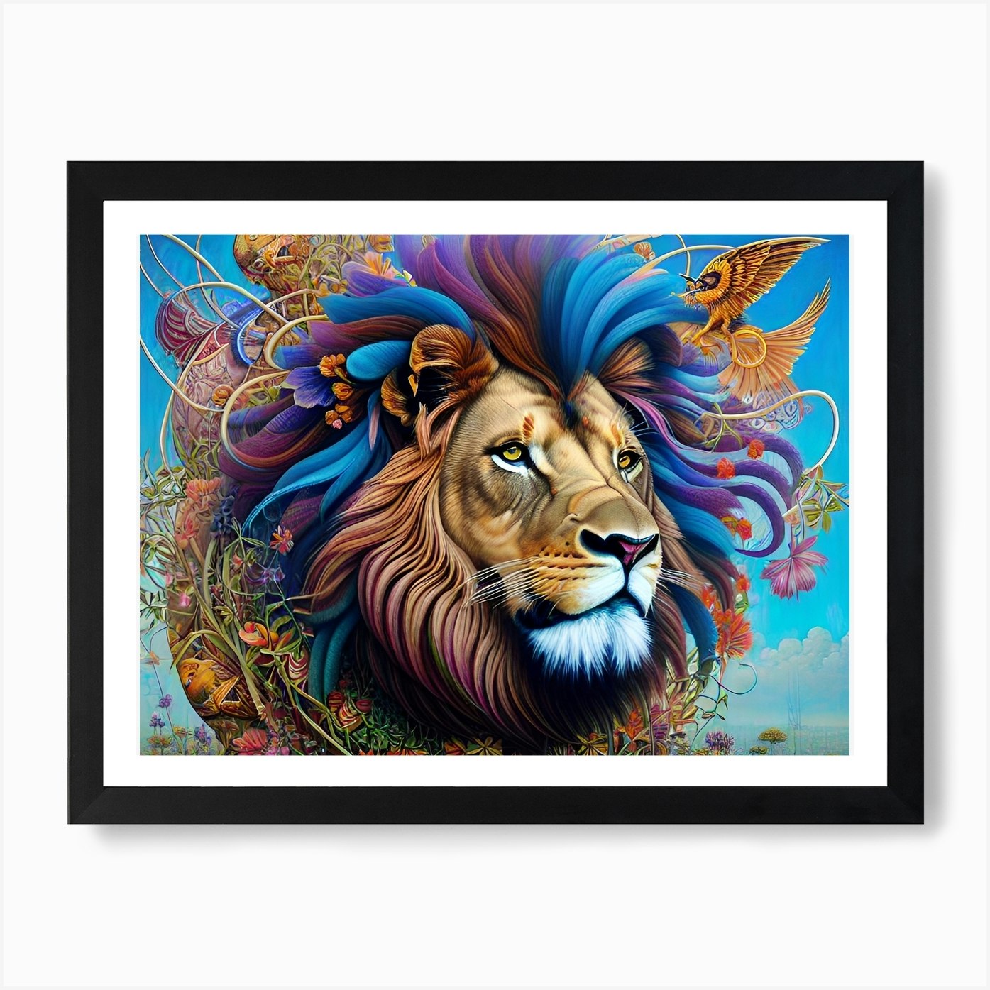 Lion Of The Jungle 1 Art Print Framed Wall Art Poster Canvas Print Picture