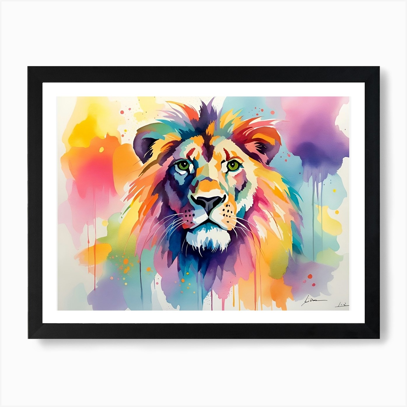 Colorful Lion 9 Art Print Framed Wall Art Poster Canvas Print Picture
