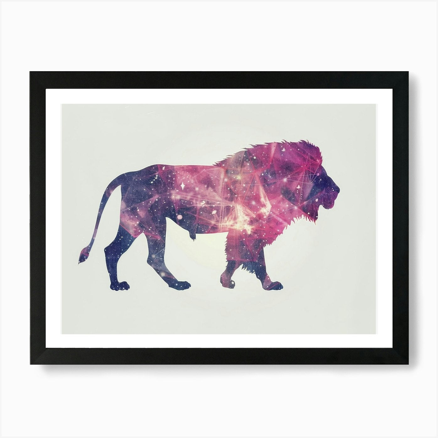 Lion In Space 1 Art Print Framed Wall Art Poster Canvas Print Picture