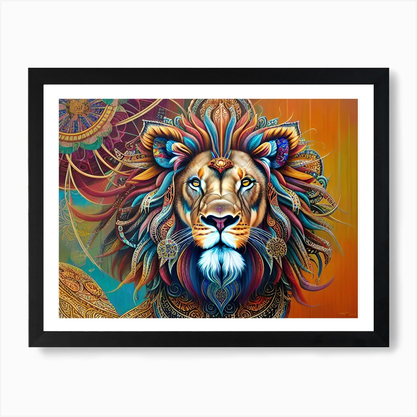 Lion Painting 67 Art Print Framed Wall Art Poster Canvas Print Picture
