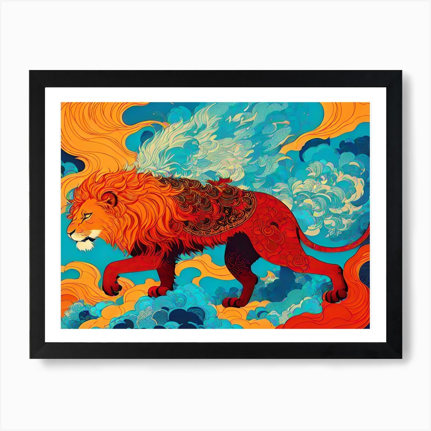 Lion Of The Sky Art Print Framed Wall Art Poster Canvas Print Picture
