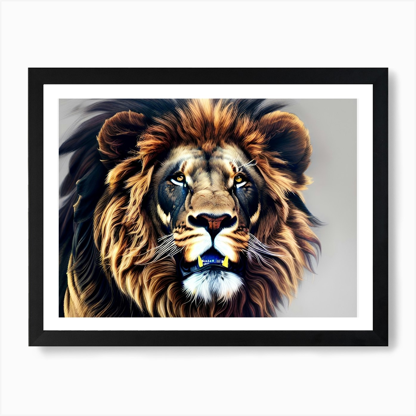 Lion Painting 16 Art Print Framed Wall Art Poster Canvas Print Picture