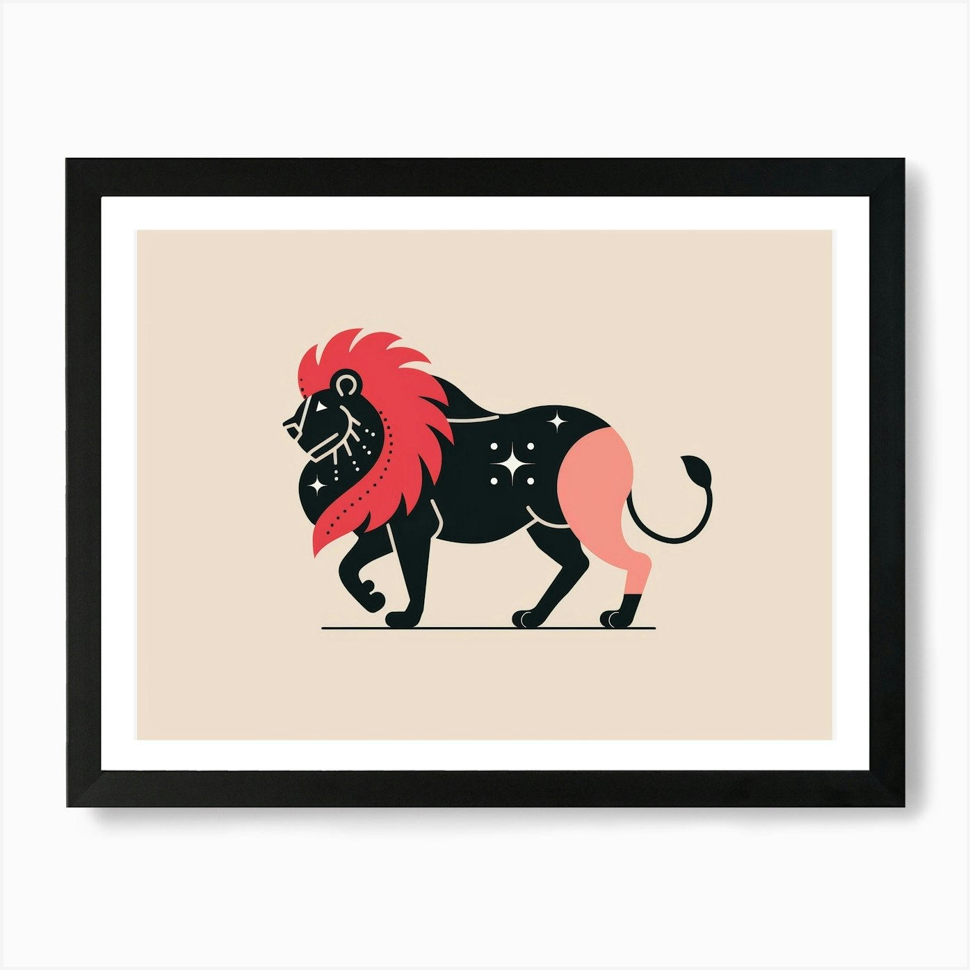 Zodiac Lion 1 Art Print Framed Wall Art Poster Canvas Print Picture
