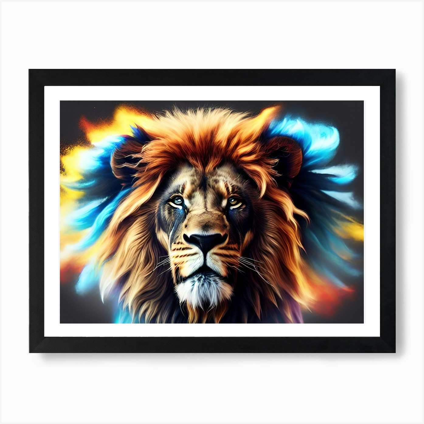 Lion Painting 18 Art Print Framed Wall Art Poster Canvas Print Picture