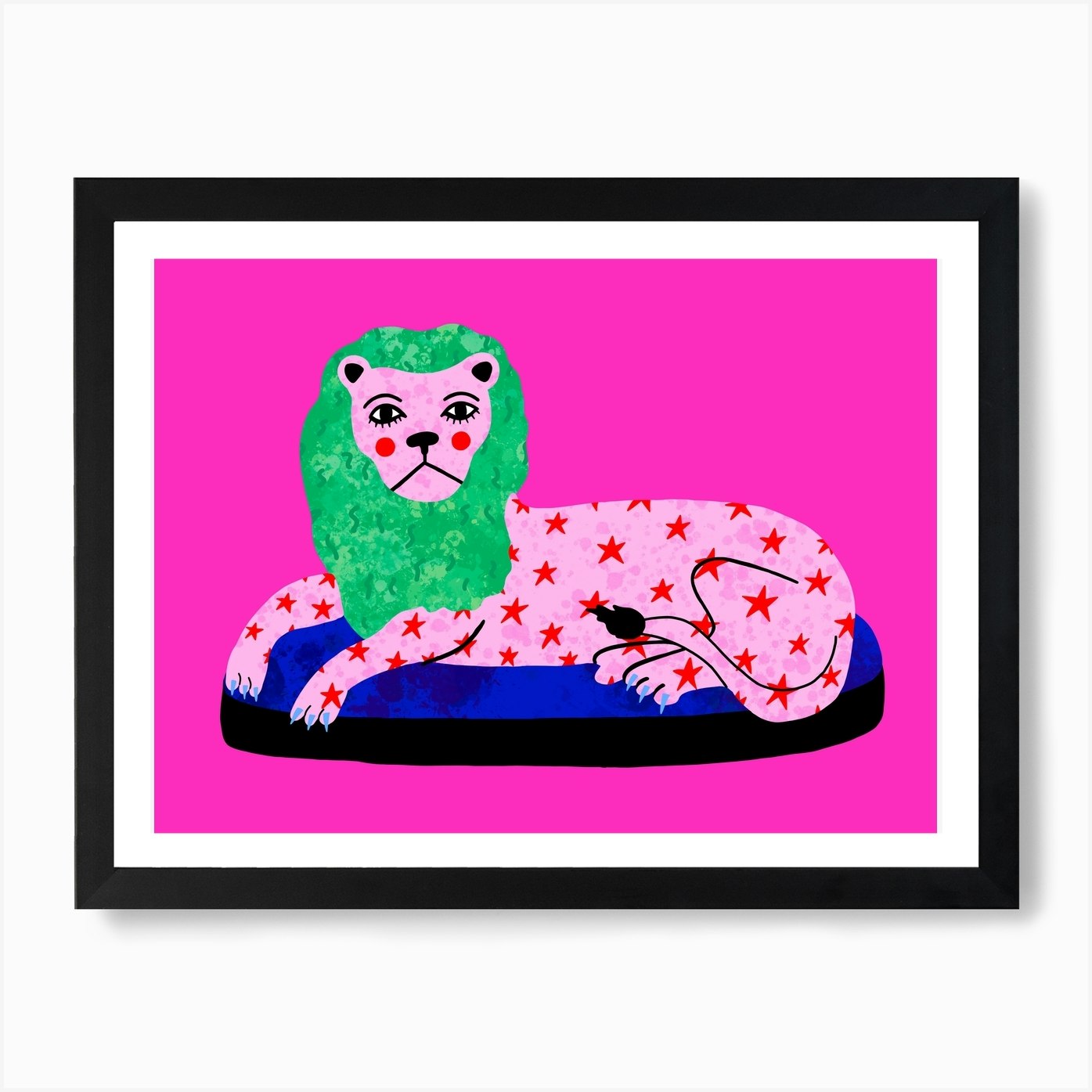 Starry Lion Art Print Framed Wall Art Poster Canvas Print Picture