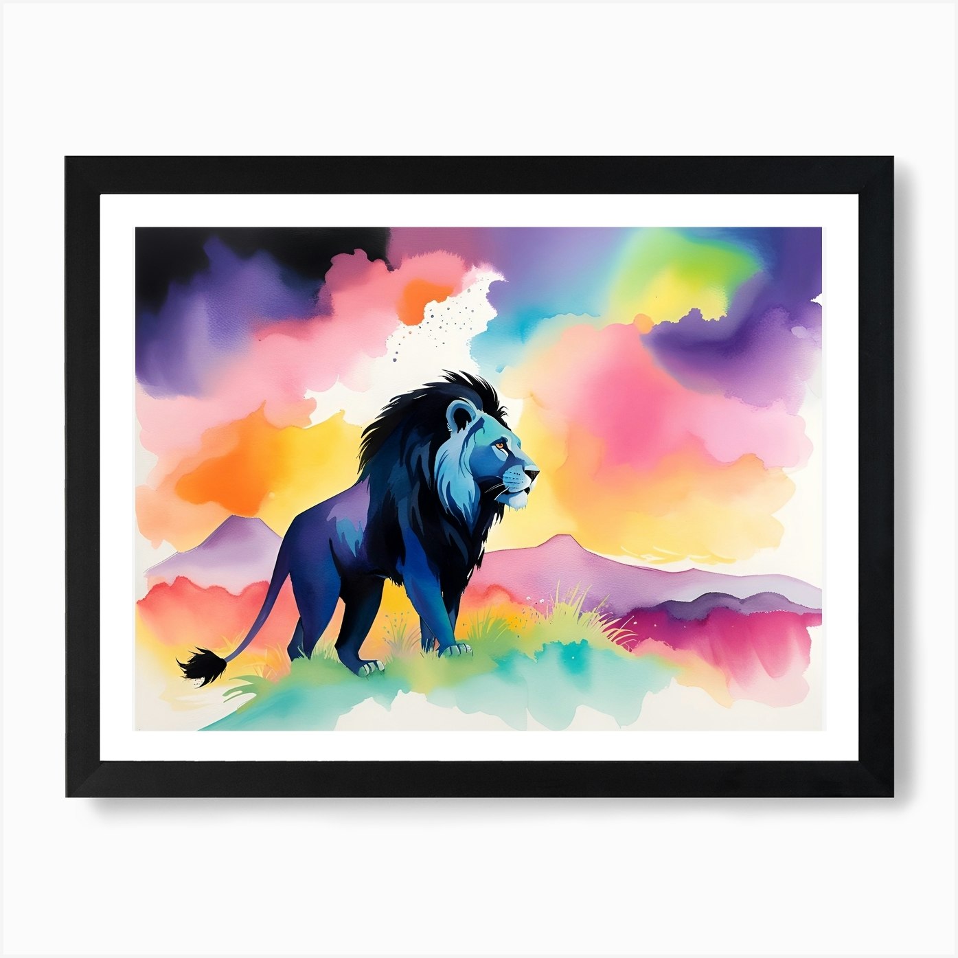 Lion In The Sky 2 Art Print Framed Wall Art Poster Canvas Print Picture