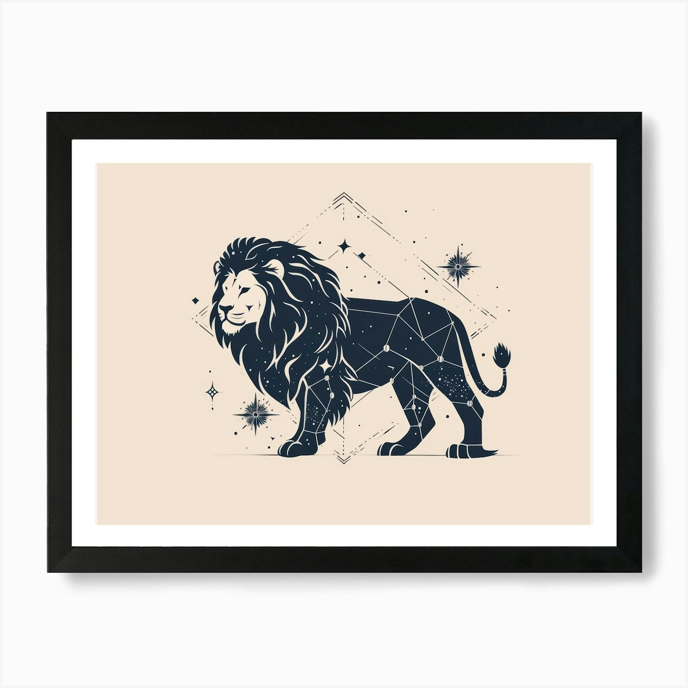 Lion Zodiac Art Print Framed Wall Art Poster Canvas Print Picture