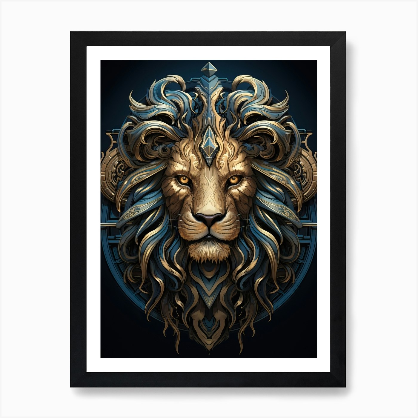 Lion Art Painting Art Deco 1 Art Pr Framed Wall Art Poster Canvas Print Picture