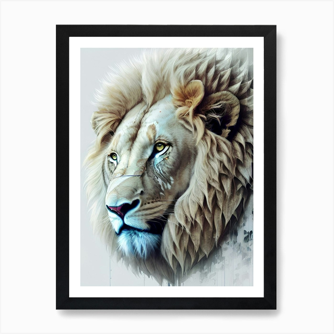 Lion Head 59 Art Print Framed Wall Art Poster Canvas Print Picture