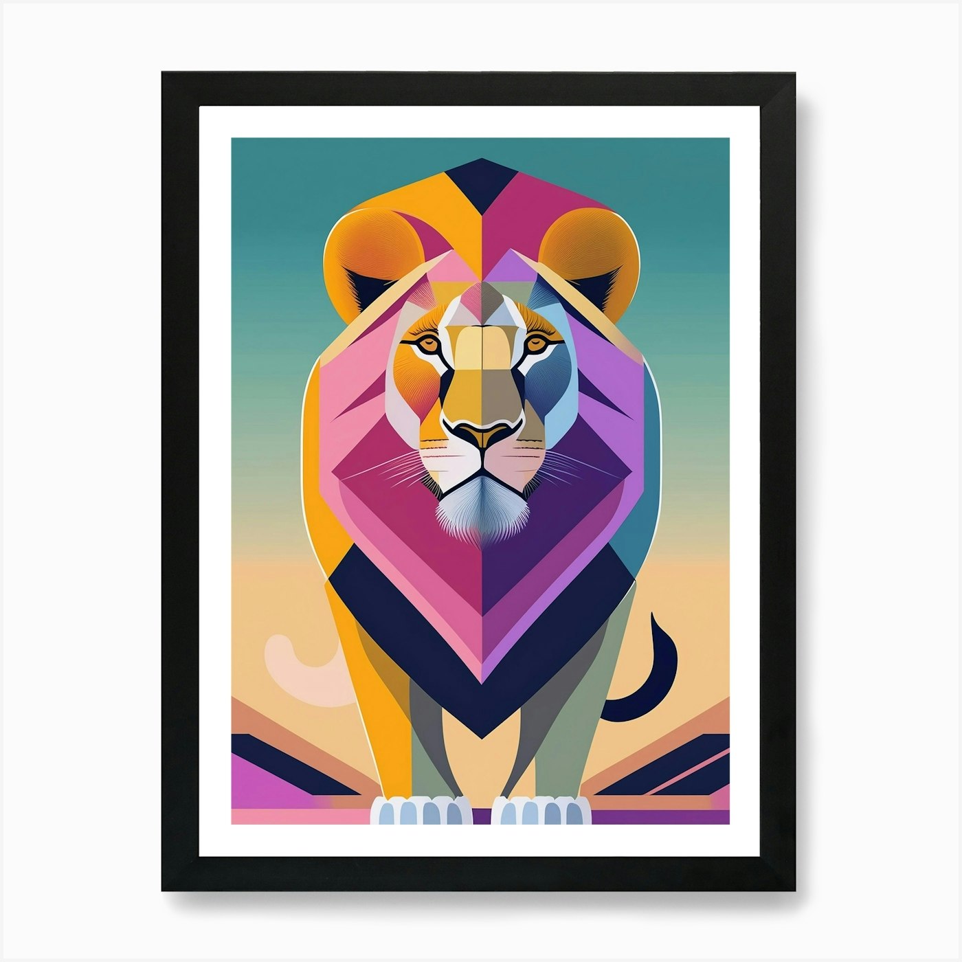 Lion, Animal Wildlife Art Print Framed Wall Art Poster Canvas Print Picture