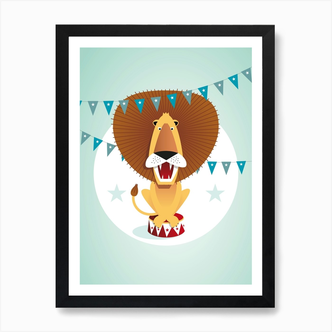 Circus Lion Art Print Framed Wall Art Poster Canvas Print Picture
