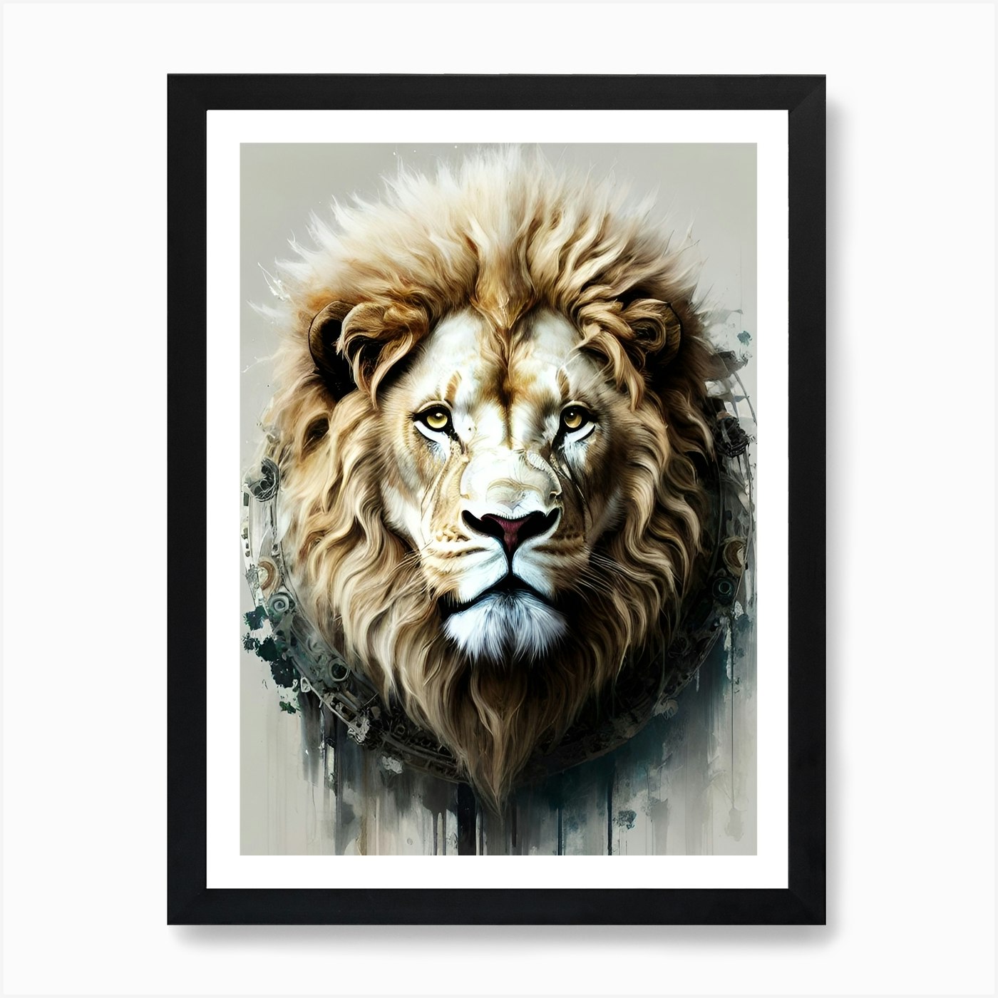 Lion Head 60 Art Print Framed Wall Art Poster Canvas Print Picture