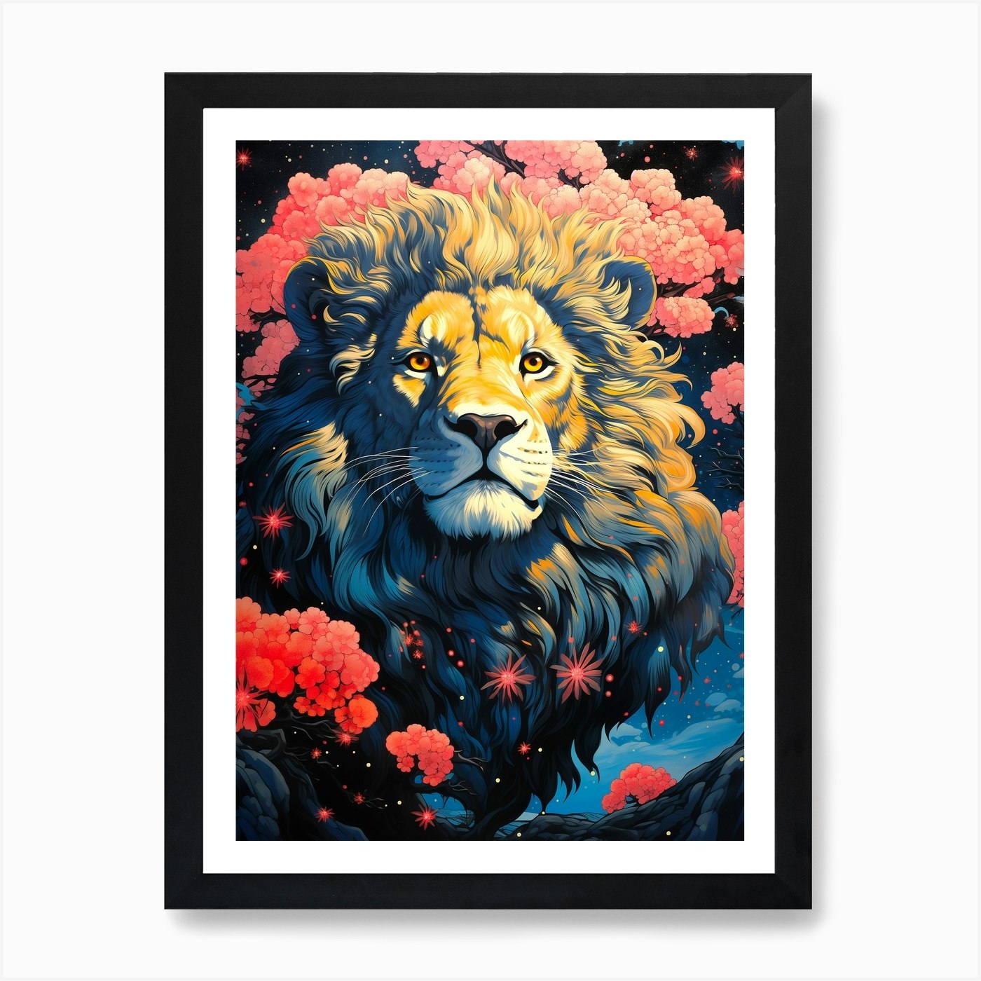 Lion In The Sky Art Print Framed Wall Art Poster Canvas Print Picture
