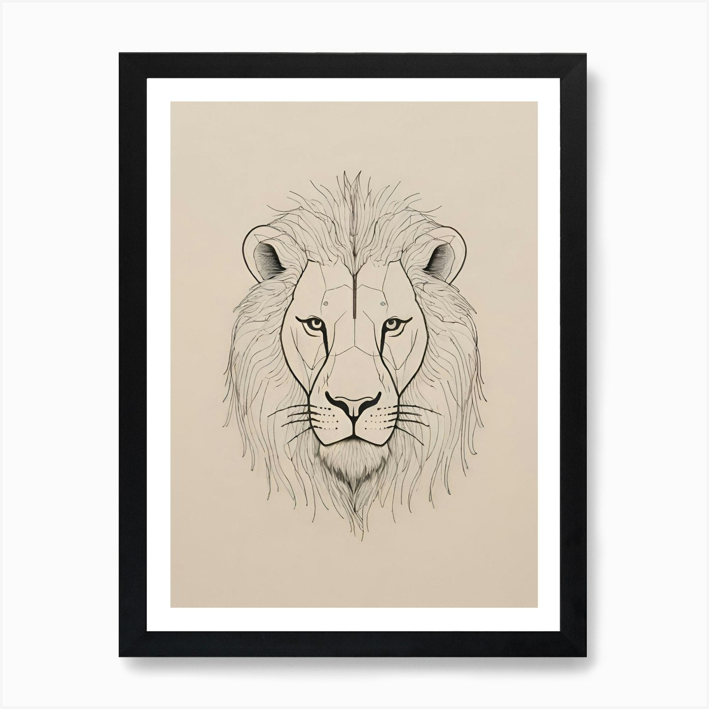 Lion Head Art Print Framed Wall Art Poster Canvas Print Picture