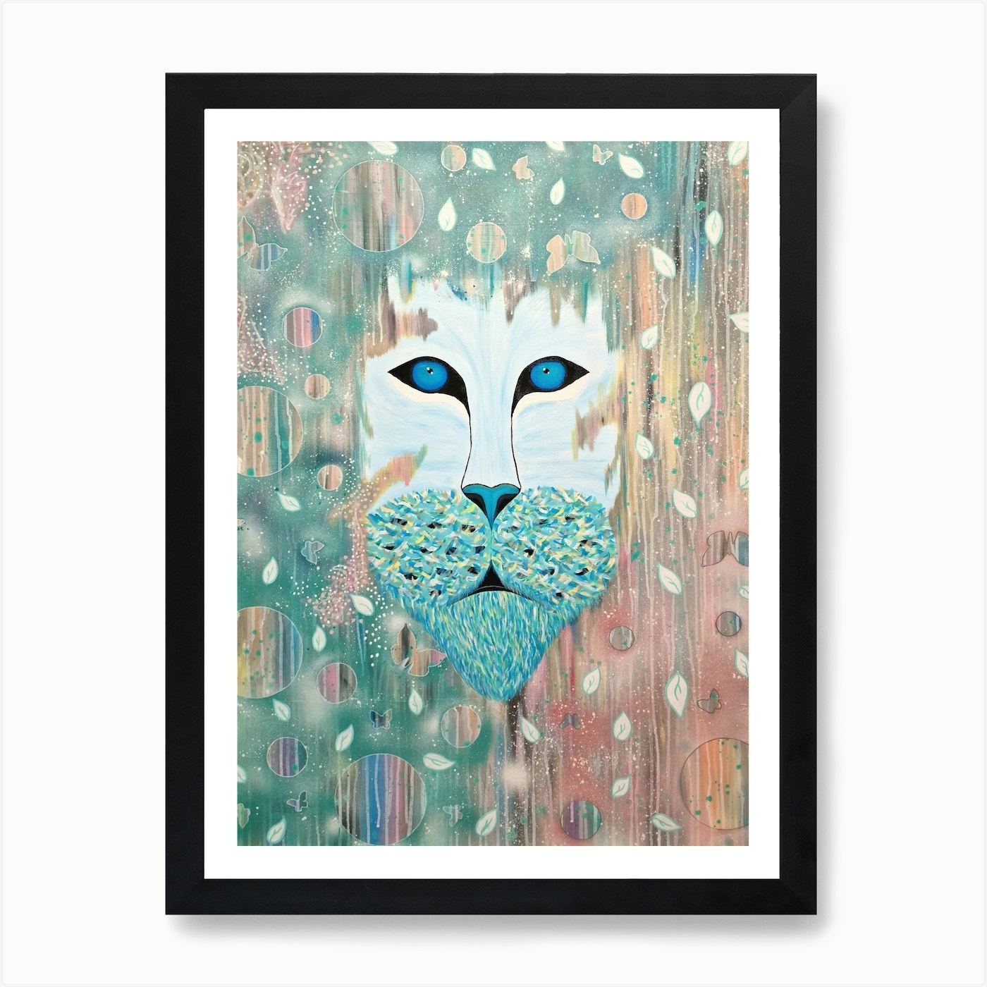 Blue Lion 1 Art Print Framed Wall Art Poster Canvas Print Picture