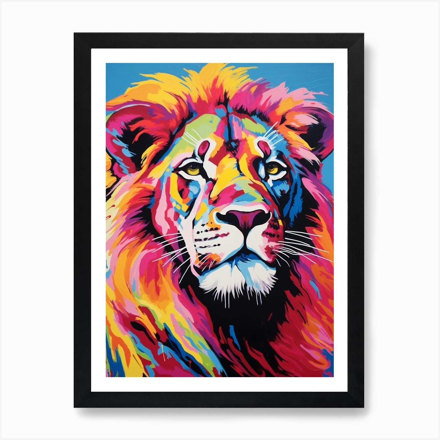 Lion Pop Art 1 Art Print Framed Wall Art Poster Canvas Print Picture