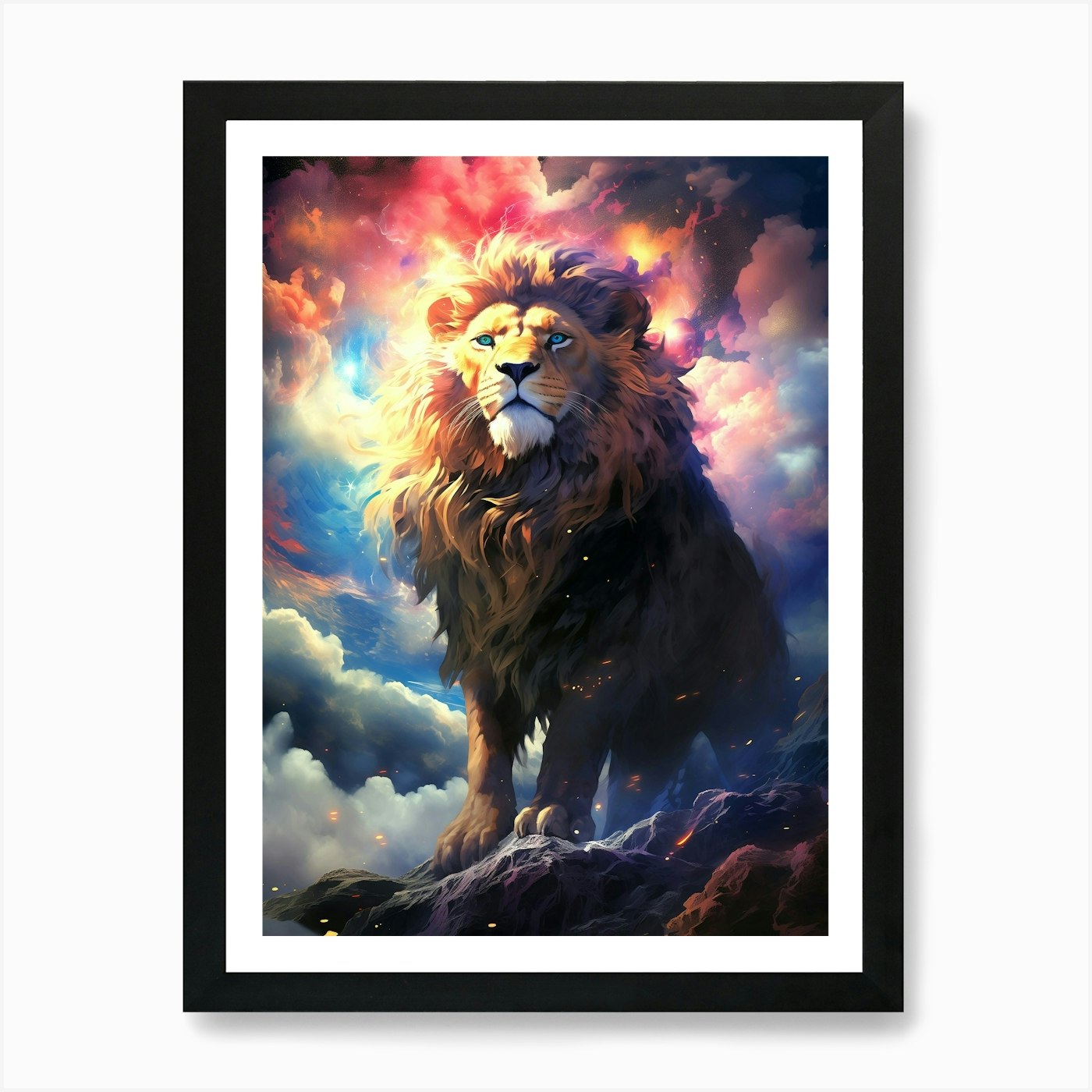 Lion In The Sky 3 Art Print Framed Wall Art Poster Canvas Print Picture