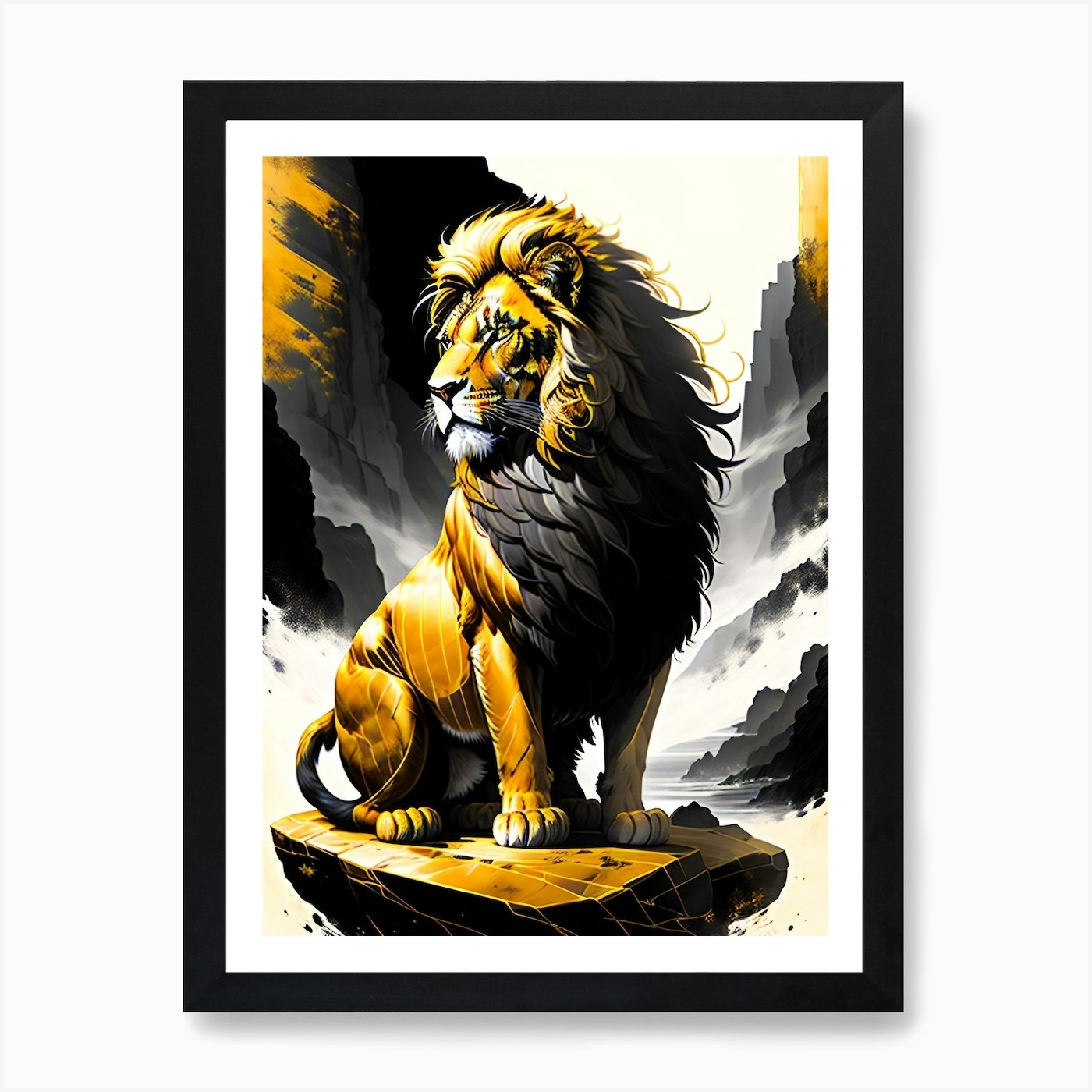Lion art 1 Art Print Framed Wall Art Poster Canvas Print Picture