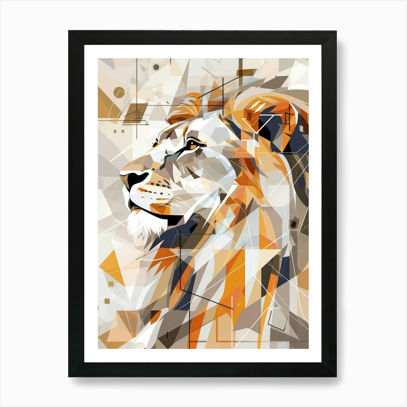 Abstract Lion 6 Art Print Framed Wall Art Poster Canvas Print Picture