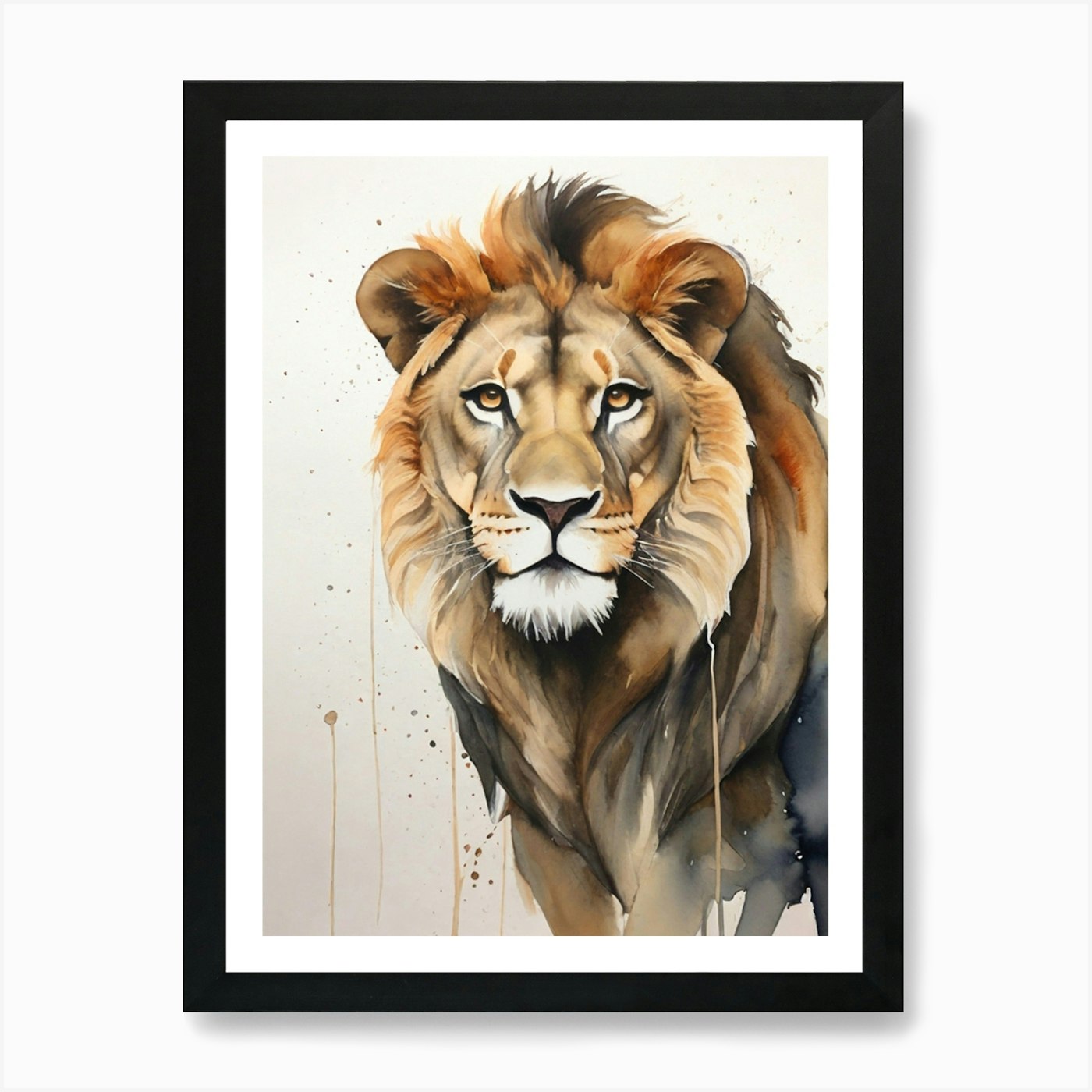 Lion watercolor Art Print Framed Wall Art Poster Canvas Print Picture