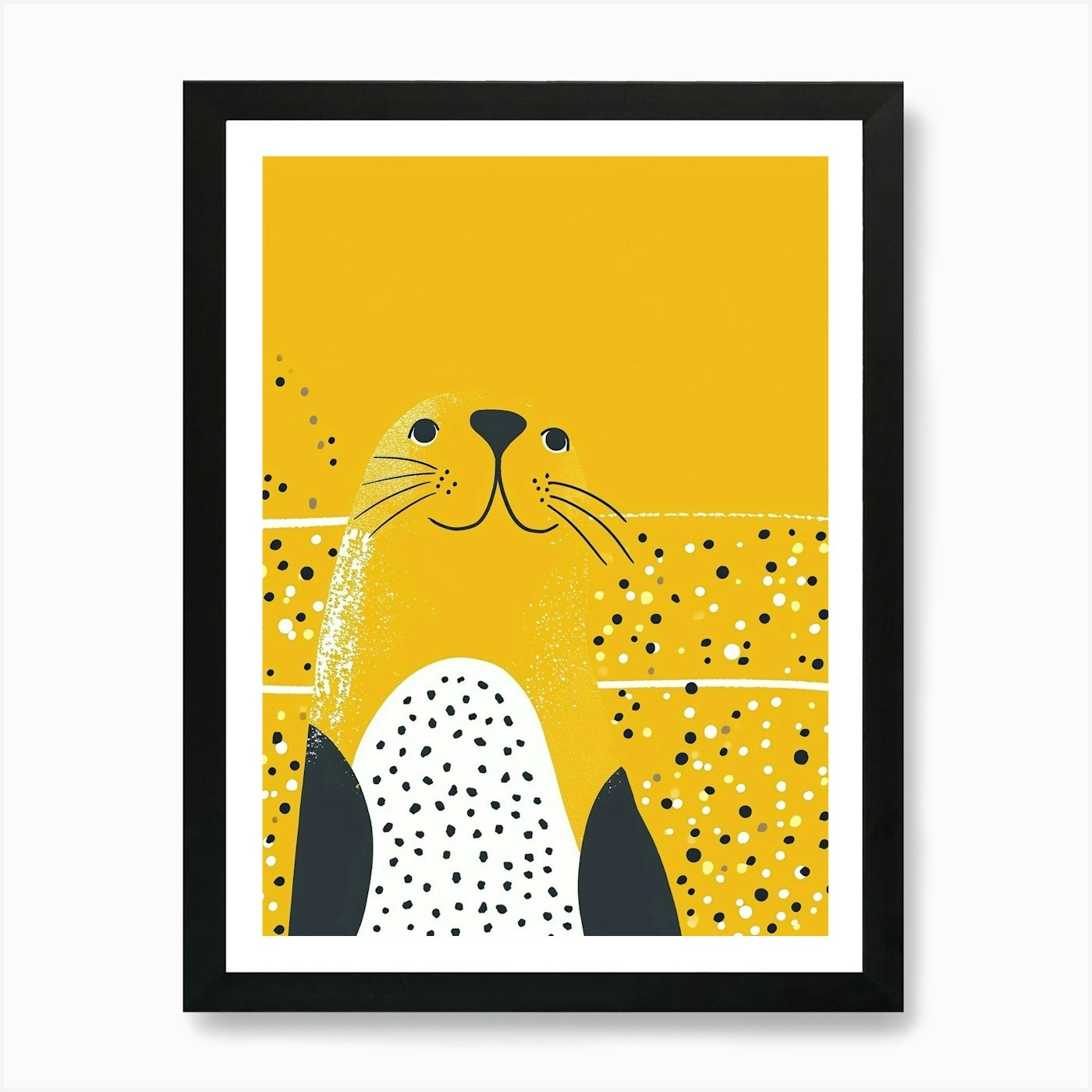 Yellow Sea Lion 3 Art Print Framed Wall Art Poster Canvas Print Picture