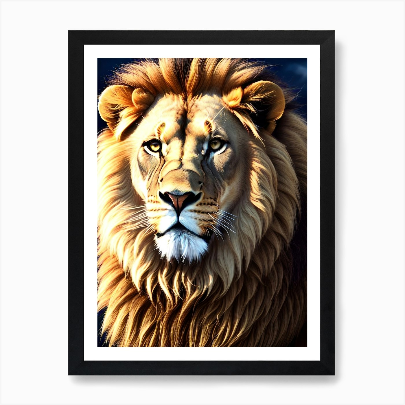 Lion 9 Art Print Framed Wall Art Poster Canvas Print Picture