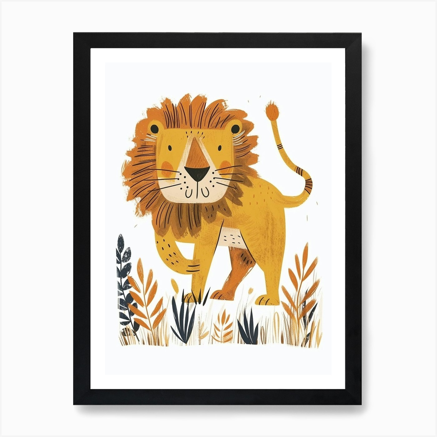 Barbary Lion Hunting 3 Art Print Framed Wall Art Poster Canvas Print Picture