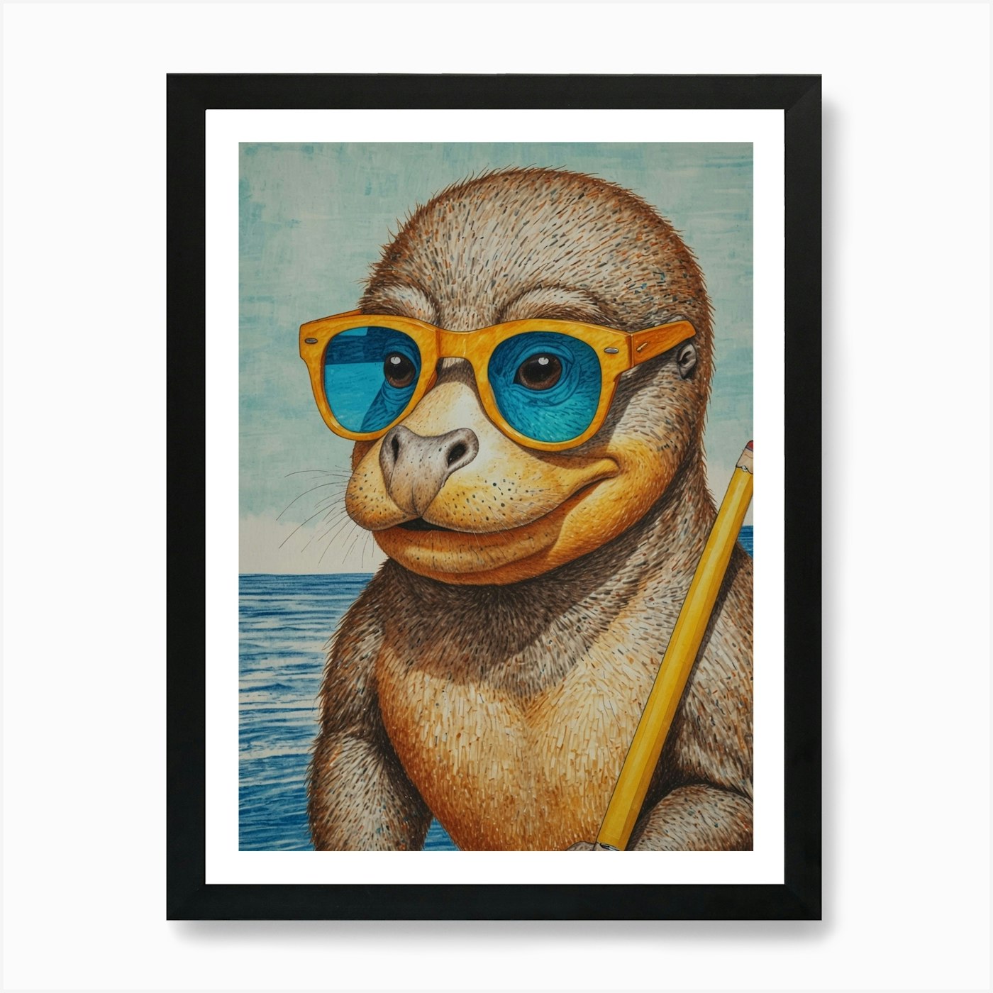 Sea Lion 1 Art Print Framed Wall Art Poster Canvas Print Picture